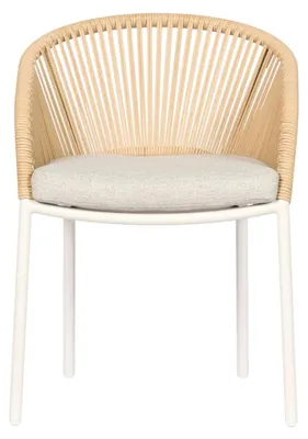 Image de Marina chaise de jardin avec accoudoirs avec coussin naturel.
