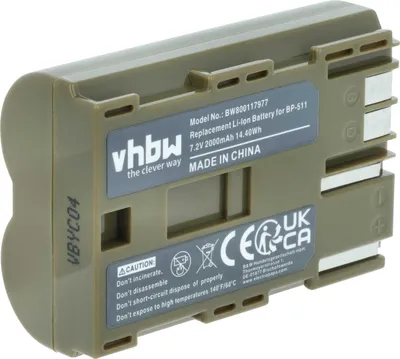 Produktbild von vhbw Akku kompatibel mit Canon ZR30MC, ZR30, ZR25MC, ZR25, ZR65MC, ZR60, ZR50MC, ZR40, ZR45MC, ZR20, ZR10, ZR70MC Kamera (2000 mAh, 7,4 V, Li-Ion)