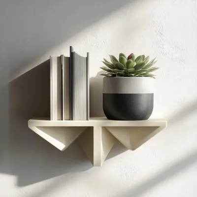 geometrisches Bücher- und Pflanzenregal – Decords Wandregal, Produktansicht 1