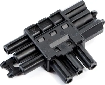 Produktbild von BACHMANN Verteilerblock WIELAND GST18 1xIn/2xOut, flach, schwarz