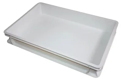 Produktbild von Pizzaballenbox 60 x 40 x 7,8 cm Aufbewahrungsbehälter Gärcontainer temperaturbeständig geruchsneutral lebensmittelecht stapelbar aus Polypropylen