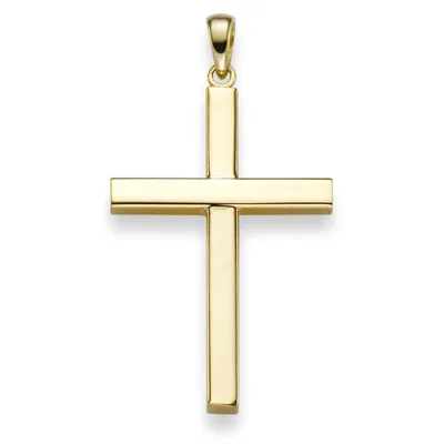 Produktbild von Anhänger Kreuz 38x20,5mm aus 750 Gold Gelbgold Halsschmuck schlicht