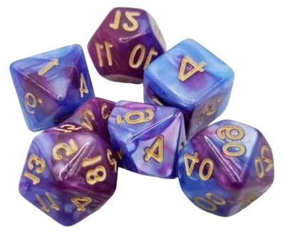 Produktbild von 7-teiliges Set mit bunten polyedrischen Würfeln, Geschenken, klaren Zahlen, Unterhaltungsspielzeug, D4 bis D20, Brettspiel-Requisiten, Acryl