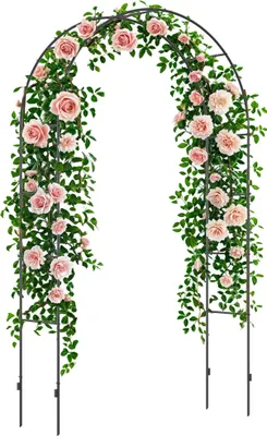 Produktbild von Gartenbogen, Rosenbogen, Rankbogen, Rosenspalier Metall, schwarz, 1,40 x 0,40 x 2,40 m