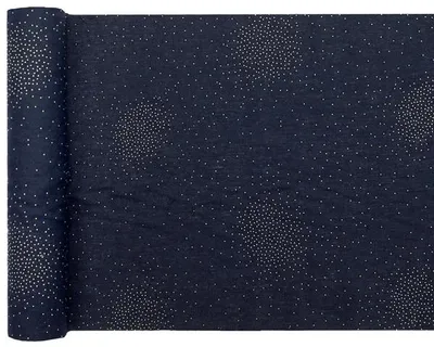 Produktbild von Tischläufer Baumwolle blau Glitzer gold  3 m