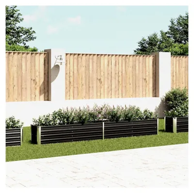 Produktbild von Hochbeet aus verzinktem Stahl 320×40×45 cm Anthrazit für Balkon, Garten und Terrasse