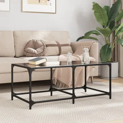 Imagen del producto de Maison Exclusive - Mesa de centro con superficie de vidrio, color , 98,5 x 50 x 40 cm, acero
