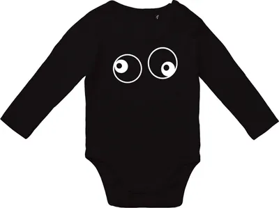 Produktbild von Huuraa Baby Body Freaky Eyes 74 Black  Baumwolle Fairtrade Langarmbody Geschenkidee