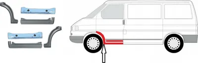 Produktbild von Schweller vorne mit Radlauf + Innenschweller Set für VW T4 – Links & Rechts