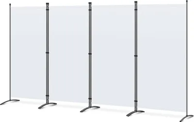 Image de Paravent pliable 4 panneaux - Séparation de pièce pour bureau, balcon, chambre et jardin 324 x 169 cm - Naturel