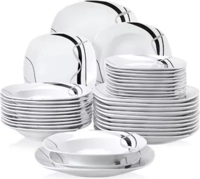 Obrázok produktu pre Opaline Servírovacia súprava - 36 dielov - 12 osôb - Biela - Jedálenské servisy - Jedálenské taniere - Hlboké taniere - Raňajkové taniere - Servírovací riad - Kuchynský servírovací riad