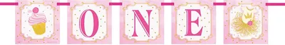 Produktbild von Banner Folie 1st Birthday Pink/Gold