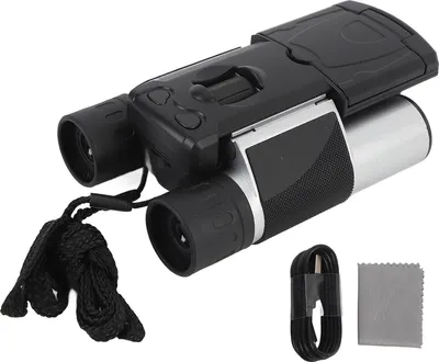 Image de jumelles numériques 10x25 avec appareil photo, 48 MP, 2,5 K HD, écran couleur 2 pouces, zoom x8, type C, enregistreur de photos vidéo pour l'observation des oiseaux, argent