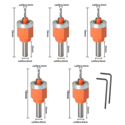 Image de Travail du bois Perceuse à tête fraisée Perceuse de trous Profondeur réglable Forstner Bit avec bords optionnels Pince à baguer Pince à poinçonner