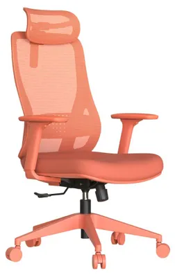 Produktbild von Carmen MASALI Ergonomischer Bürostuhl mit Netzrücken, Kopfstütze, Lordosenstütze und 3D-Armlehnen – Orange
