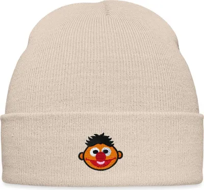 Produktbild von Spreadshirt Sesamstraße Ernie Als Stickmotiv Bestickte Wintermütze, One size, Beige