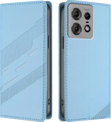 Obrázok produktu pre Puzdro pre Motorola Edge 50 Pro - Peňaženkové puzdro Phonesta Embossed Lines - Svetlomodrá