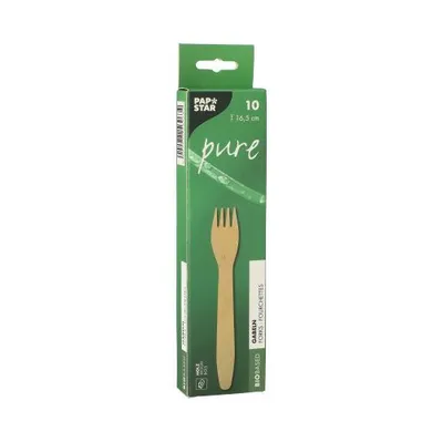 Produktbild von 180 Papstar Gabeln, Holz pure 16 cm 89350
