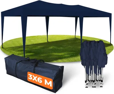 Produktbild von Kronenburg Faltpavillon 3x6 m wasserdicht - Gartenpavillon, Partyzelt stabil, UV-Schutz 50+ ohne Seitenteile - Blau