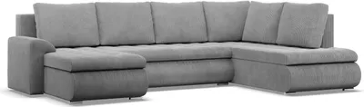 Produktbild von U-Sofa mit Schlaffunktion Foresta, Ottomane, Cord - Grau