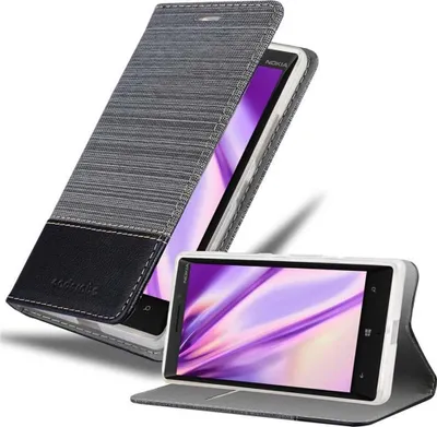 Obrázok produktu pre Cadorabo kryt pre Nokia Lumia 929 / 930 ochranný kryt v sivej farbe puzdro na mobilný telefón obal kniha kryt