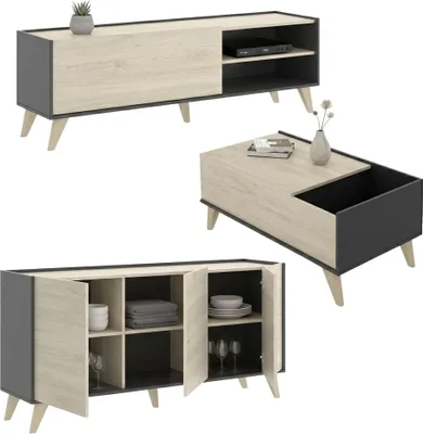 Immagine prodotto di Tuscola - set Mobili da Soggiorno, Marrone Rovere, Modulabile