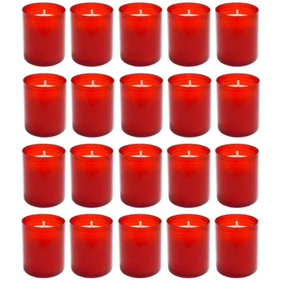 Produktbild von 20er Set Grablicht Rot Grabkerze Kleine Friedhofskerzen Grabbrenner Nr.24 Gedenkkerze Grableuchte Trauerlicht Grablichtkerze Grabdekoration