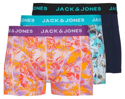 Produktbild von Jack&Jones – Herren – Boxershorts Damian 3er-Pack – Bunt/Lila/Marineblau – Gr. M