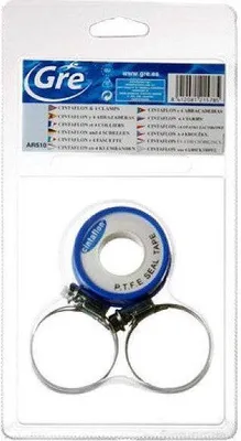 Produktbild von GRE Teflonband + 4 Schlauchschellen D38/32