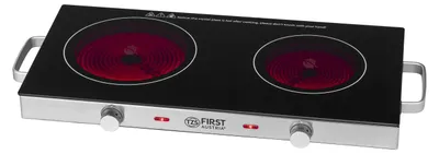 Produktbild von TZS First Austria - Infrarot-Doppelkochplatte 2800W - Stufenlose Termostateinstellung, Kontrollleuchte & Überhitzungsschutz - mit Griffen