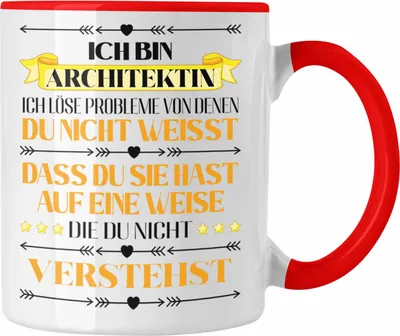 Produktbild von Trendation - Architektin Geschenk Tasse Kaffeetasse für Architektin Frauen Spruch (Rot)