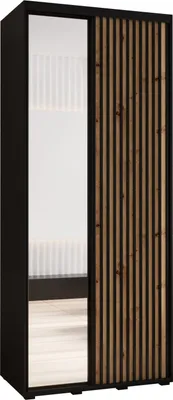 Produktbild von MEBLE KRYSPOL Lanko 2 Schrank mit 2 Schiebetüren - 235,2x120x45 cm - Schwarz Artisan Schwarz