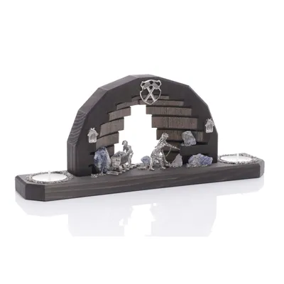 Zdjęcie produktu dla Łuk świąteczny z górnikiem Wismut z młotkiem udarowym i Hunt WxHxG 32x13x6,5 cm NOWY