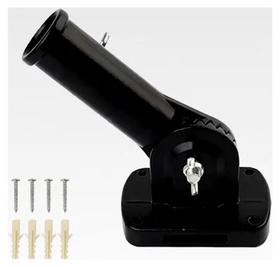 Produktbild von Aluminium Fahnenmasthalter, Verstellbar und 180° Drehbar, Schwarz, 26,8mm Durchmesser, Für Fahnenmastbefestigung