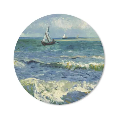 Produktbild von MuchoWow® Mauspad Mousepad Meereslandschaft bei Les Saintes-Maries-de-la-Mer - Vincent van Gogh 20x20 cm - Mousepads - Maus Mat - Pad - Mausunterlage - Schreibtischmatte