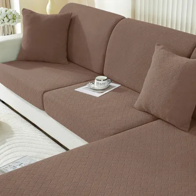 Produktbild von Sitzkissenbezug Stretch Elastisch Rutschfest Waschbar 2 Sitzer Braun