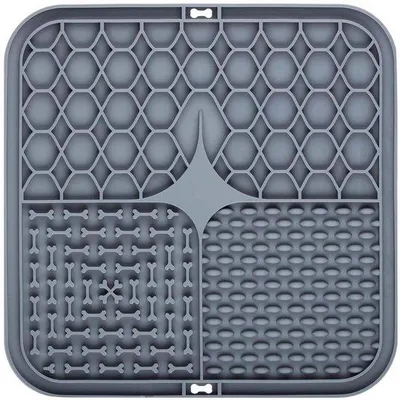 Obrázek produktu pro Silikonové stěrky pro psy a kočky, bez BPA, 20 x 20 cm, šedé
