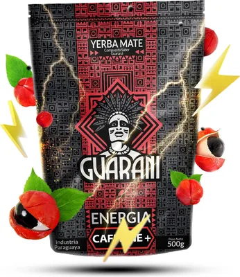 Produktbild von Guarani - Mate Tee Energia Caffeine+ 500g - Extra Starker Wachmacher - Mit Guarana, Viel Koffein - Intensive Yerba Mate - Paraguay
