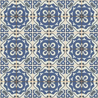 Image de Autocollants muraux pour la cuisine et la salle de bains – 9 autocollants imitation carrelage ciment, Azulejos Esperia – 9 autocollants, 15 x 15 cm