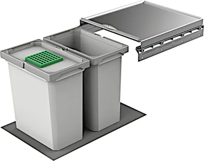 Produktbild von Naber Cox® Box 2T 400-2. Abfallsammler, mit Biodeckel, hellgrau. - Mülleimer