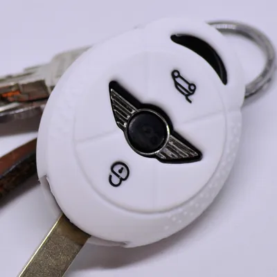 Produktbild von Auto Schlüssel Silikon Schutz Hülle Weiß kompatibel mit Mini ONE Cooper Cabrio Clubman 3 Tasten Funk Fernbedienung