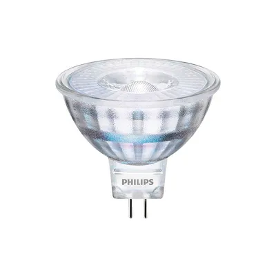 A close-up studio shot of a Philips LED spotlight bulb.
