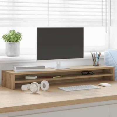 Obrázek produktu pro vidaXL Stojan na monitor Artisan Oak 100x24x13 cm Materiál na bázi dřeva