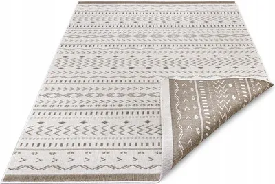 Zdjęcie produktu dla Dywan na taras 160x230cm, beżowo kremowy dwustronny płasko tkany sznurkowy