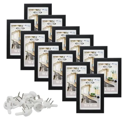 Produktbild von Bilderrahmen-Set 10 x 15 cm schwarz, 12 Stück