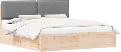 Zdjęcie produktu dla vidaXL Rama łóżka z tapicerowanym zagłówkiem jasnoszara 180 x 200 cm