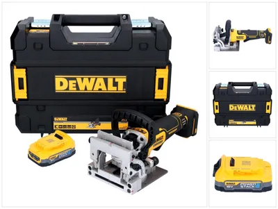 Image de DeWalt DCW 682 NT Fraiseuse à lamelles sans fil 18 V 102 x 20 mm Brushless + 1x batterie Powerstack 1,7 Ah + TSTAK - sans chargeur