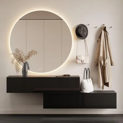 Produktbild von Planetmöbel Flur Möbel Garderobe Hängeschrank 2x 140 cm schwarz, Wandgarderobe hängend oder stehend
