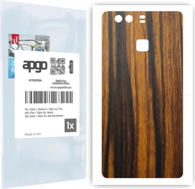 Produktbild von apgo Rückseite Schutzfolie, Skin, kompatibel mit Huawei P9, Hinten Displayschutzfolie aus Vinylfolie, kratzfest, einfache Montage - Tigerwood
