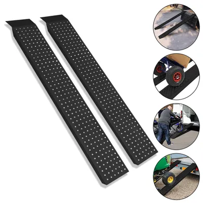 Produktbild von ACXIN Laderampe 2er Set, perforierte rutschfeste Oberfläche, verzinkter Stahl, 200kg pro Stück, vielseitig einsetzbar Schwarz